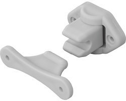 ProPlus Scharnierende Deurvanger - Camper Deurstop - 2-delig - Deurklem - Deurhouder - Simpele en Snelle Montage - Scharnierfunctie - Flexibele Caravandeurhouder - Universeel - Grijs