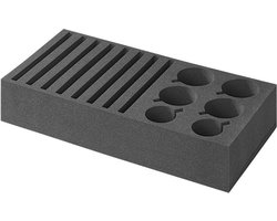 ProPlus Servieshouder - Bordenhouder - 49,5 x 25 x 10 cm - Zacht Foam - Bekerhouder - Voor Borden, Glazen, Bekers en Kopjes - Standaard - Geschikt voor 8 Borden en 6 bekers - Organizer Caravan - Opbergen Keuken Kasten - Ruimtebesparend - Display