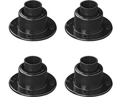 ProPlus Set van 4 Roteerbare Voeten Ø25 mm – Voor tafelpoten en opstapjes – Voor zachte en oneffen ondergrond – Zwart