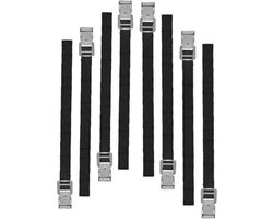 ProPlus Spanbanden - bindriemen - 8x stuks - 40 cm - sjorbanden - zwart