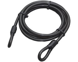 Proplus Staalkabel met 40 mm hoog hangslot - 5m x 12mm kabel - geplastificeerd staaldraad - kabelslot met sleutels - fiets/trailer/stoelen vastzetten
