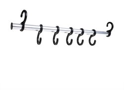 ProPlus Tentkapstok - Aluminium - 7 haken - 42 cm - Zilver/Zwart