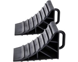 ProPlus Wielkeg Wielblok Klem Bandenstopper Rolstopper Incl. Handvat Set 2 stuks Kunststof Zwart
