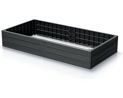 Prosperplast Base Woody Serie - Moestuinbak - Antraciet - Hoogwaardige Kunststof
