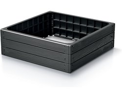 Prosperplast Base Woody Serie - Tuinbed - Antraciet - Modulaire Constructie - Weersbestendig