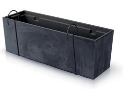 Prosperplast - Bloempot met inzet met Hangende - Balkonbak - Urbi Case Beton Effect -  580x180x195mm Antraciet