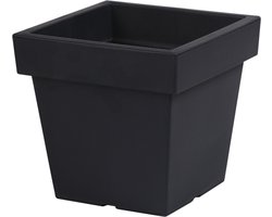 Prosperplast Bloempot/plantenpot vierkant - 29 x 29 cm - 15 liter - antraciet - kunststof buiten potten