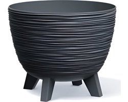 Prosperplast Furu Eco Wood-Naturo - Bloempot met pootjes / Plantenbak - UV-bestendig ⌀ 290mm - Antraciet