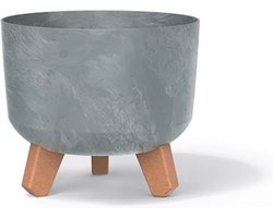 Prosperplast Gracia - Bloempot met pootjes - Rond / diameter 200 mm - Grijs ( Beton Effect)