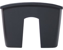 Prosperplast Plantenbak - railing - kunststof - 24 cm - antraciet - bloembak voor balkon