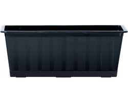 Prosperplast Plantenbak/bloembak/balkonbak Agro - antraciet - kunststof - 50 x 18 x 14 cm