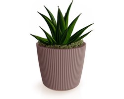 Prosperplast Plantenpot/bloempot Buckingham - buiten/binnen - design kunststof - terra bruin - D19 x H17 cm