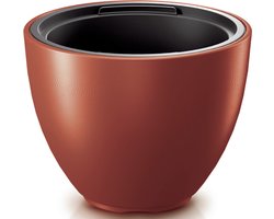 Prosperplast Plantenpot/bloempot Sevilla - buiten/binnen - kunststof - koper - D30 x H23 cm - met binnenpot