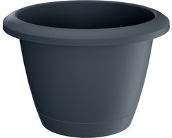 Prosperplast Respana bloempot - antraciet - 39 cm - inclusief onderzetter - kunststof - plantenpot - Woon/tuindecoratie