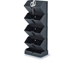 Prosperplast Verticale kruidentuin - Staand/hangend - Modulair - Antraciet grijs - 20x11x48 cm - Incl. kruidenschaar