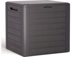 Prosperplast - Woodebox Tuinkist Kussenbox Afsluitbaar Kunststof 140 Liter Umbra