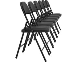 [pro.tec]® Bureaustoel klapstoel - 6 stuks set - zwart