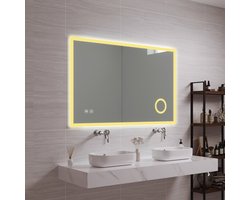 [pro.tec] Spiegel Scafa met LED verlichting 70x100x3 cm wit