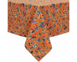 Protecttable - Mexicaans Tafelzeil Oaxaqueno Oranje 120x100cm - Tafelkleed Afwasbaar - Kunststof