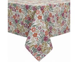 Protecttable - Rond Tafelzeil Bloemenveld Paars ⌀138cm - Tafelkleed Afwasbaar - Kunststof