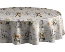 Protecttable - Rond Tafelzeil Franse Provence Ø138cm - Tafelkleed Afwasbaar - Kunststof