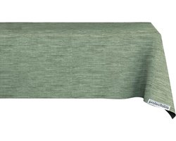 Protecttable - Tafelzeil Linnenlook Olijfgroen 140x140cm - Tafelkleed Afwasbaar - Kunststof