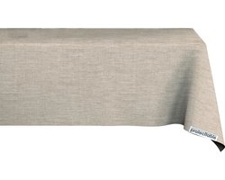 Protecttable - Tafelzeil Linnenlook Taupe 140x140cm - Tafelkleed Afwasbaar - Kunststof