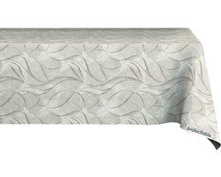 Protecttable - Tafelzeil Moderne Bladstructuur Taupe 140x160cm - Tafelkleed Afwasbaar - Kunststof