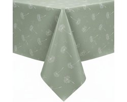 Protecttable - Tafelzeil Pluizenbloem Groen 140x50cm - Tafelkleed Afwasbaar - Kunststof