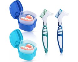 Prothese Bad Case Cup Box Houder met Reinigen Borstel en Zeef Mand voor Reizen