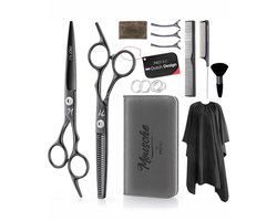 ProTrue 15 Delige Kappersset - Kappersschaar - Uitdunschaar - Coupeschaar - Kappersmantel - Haarschaar Set