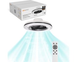 Proventa 3D Air Plafondventilator met verlichting 50 cm - Verspreidt lucht over hele kamer - Plafondlampen met Ventilator & Lamp - Met afstandsbediening