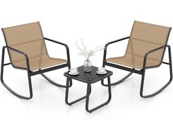 Provento - Balkonmeubel met 2 stoelen en tafel, 3-delig - Terrasmeubels voor balkon en tuin.
