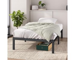 Provento - Bedframe met opbergruimte - 90x200 cm - Hoogte 36 cm - Zwart metaal