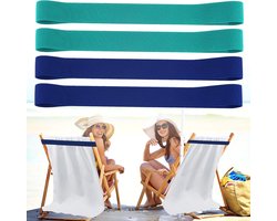 Provento - Elastische handdoekbanden voor strandstoel, kleurrijk en stretch, strandlakenhouder 80 cm