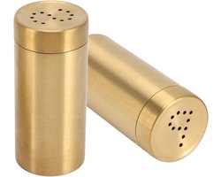Provento - Gouden Kruidkruik Set van 2 stuks RVS Kruidenflessen met Schroefdop voor Zout, Suiker, Peper en Rode Peper