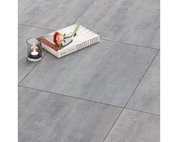 Provento - Grijze Zelfklevende PVC Tegelstickers 30X30CM voor Vloer, Badkamer, Garage en Keuken - Waterdicht en Duurzaam - Beton Optiek met 30-Delige Set