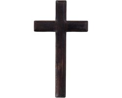 Provento - Houten kruis voor wandmontage, christelijk meditatie cadeau - 26 cm voor slaapkamer, badkamer, woonkamer, kantoor, keuken - zwart.