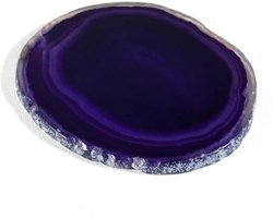 Provento - Natuurlijke Agaat onderzetters voor drankjes, geode stenen decor, drinkgerei, bar accessoires, glazen onderzetters voor salontafel, huis en interieur, cadeau voor housewarming (Amethyst)