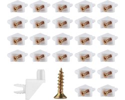 Provento - Plankdragers 5mm voor IKEA planken - Set van 100 stuks - Glazen plankhouders - Inclusief inlegplankhouder - Wit 101558 - Voor PAX en COMPLEMENT planken