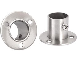 Provento - Roestvrijstalen Kledingstang Eindondersteuning - Kledingkast Accessoire - Diameter 22 mm