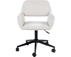 Provento - Stijlvolle draaibare studeerstoel met verstelbare hoogte, beige chenille, voor tieners en volwassenen