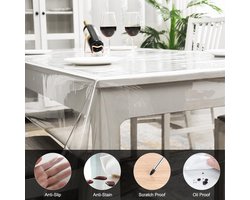 Provento - Transparant tafelkleed - Tafelfolie - Doorzichtige tafelbescherming - Afwasbaar - Voor buiten - Tuin - Beschermfolie voor meubels - PVC