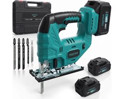 ProXtar Accu Decoupeerzaag – Variabele Snelheid – Zaagdiepte 65 mm – Incl. 2 4000 mAh Accu’s, Zaagbladen & Koffer – Voor Hout, Metaal & Kunststof
