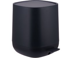 Prullenbak - 5 l - zwart - voor badkamer
