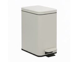 Prullenbak badkamer - 10 l - smal - softclose - beige