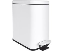 Prullenbak badkamer - 10 l - smal - softclose - wit