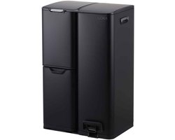 Prullenbak Cairo 60L – 3 Compartimenten – Pedaalbediening – Soft-Close – Vingerafdrukvrij – Met Handgrepen – Hygiënisch – Duurzaam