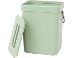 Prullenbak - Groen - 3L - Compostbak - Keukencompostbak - Ophangbare Bio Afvalemmer
