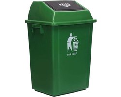 Prullenbak Met Deksel - Afvalbak Binnen - Afval Scheiden - Verdikt Materiaal - 60L Capaciteit - Groen